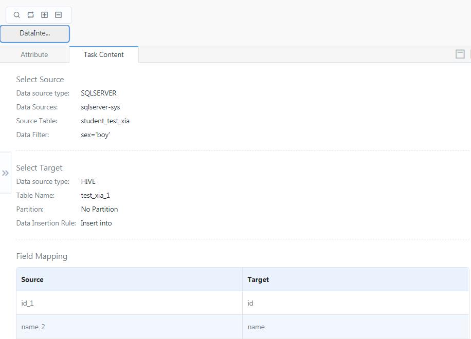 Figure: Task contents in the workflow monitor