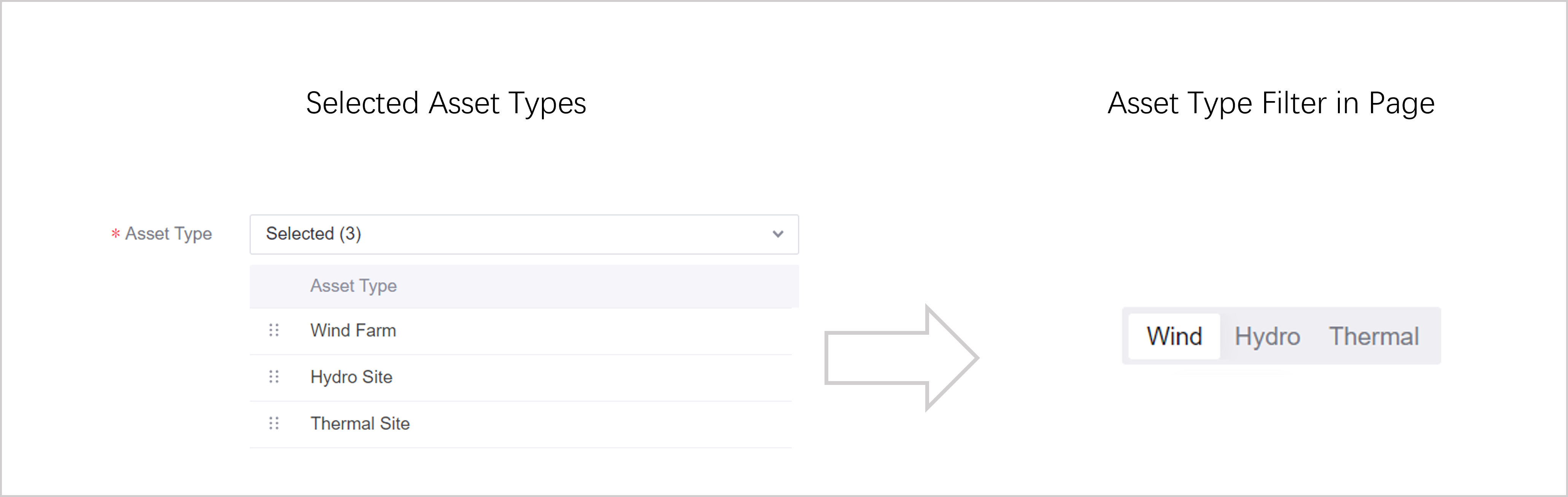 Asset Type Filter