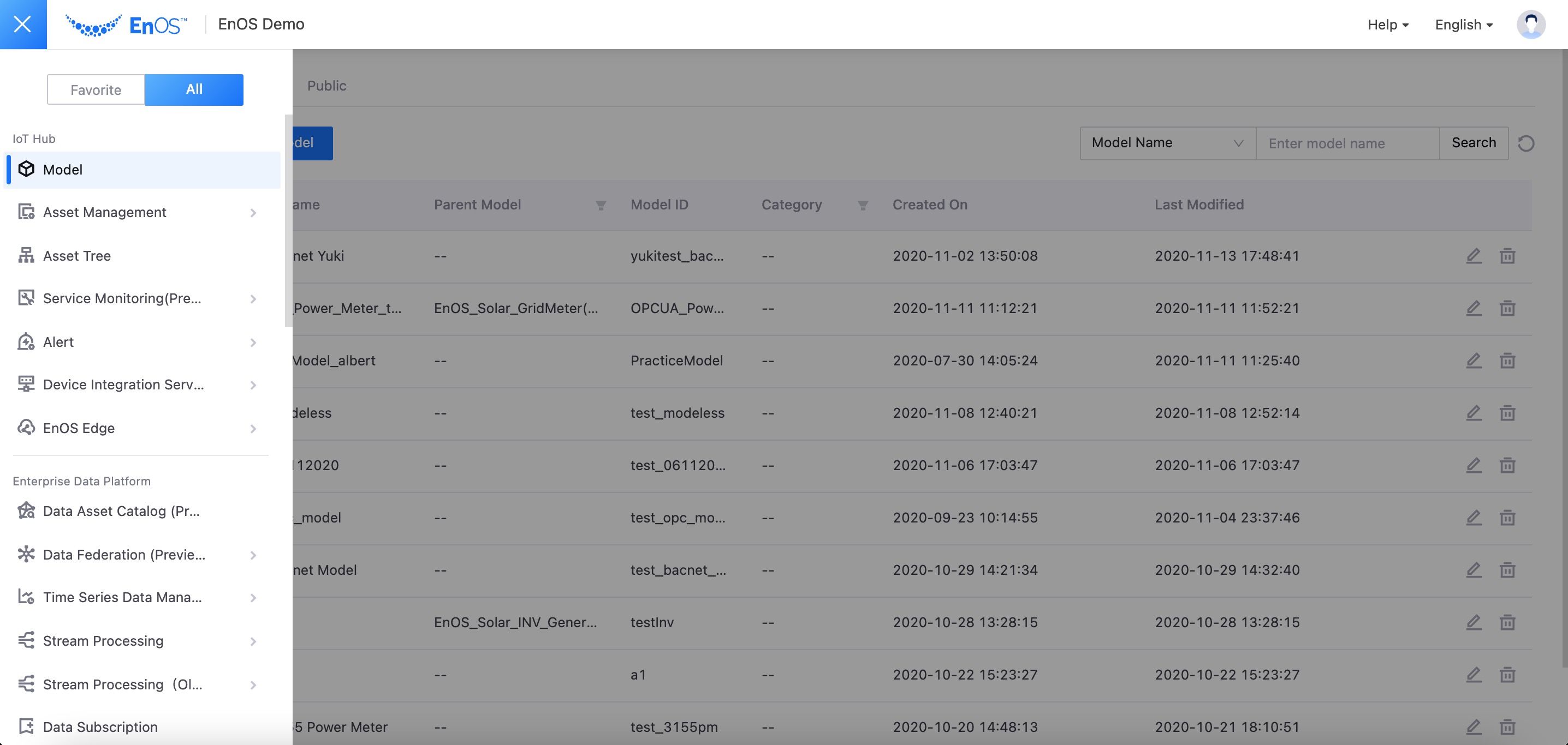 EnOS Management Console